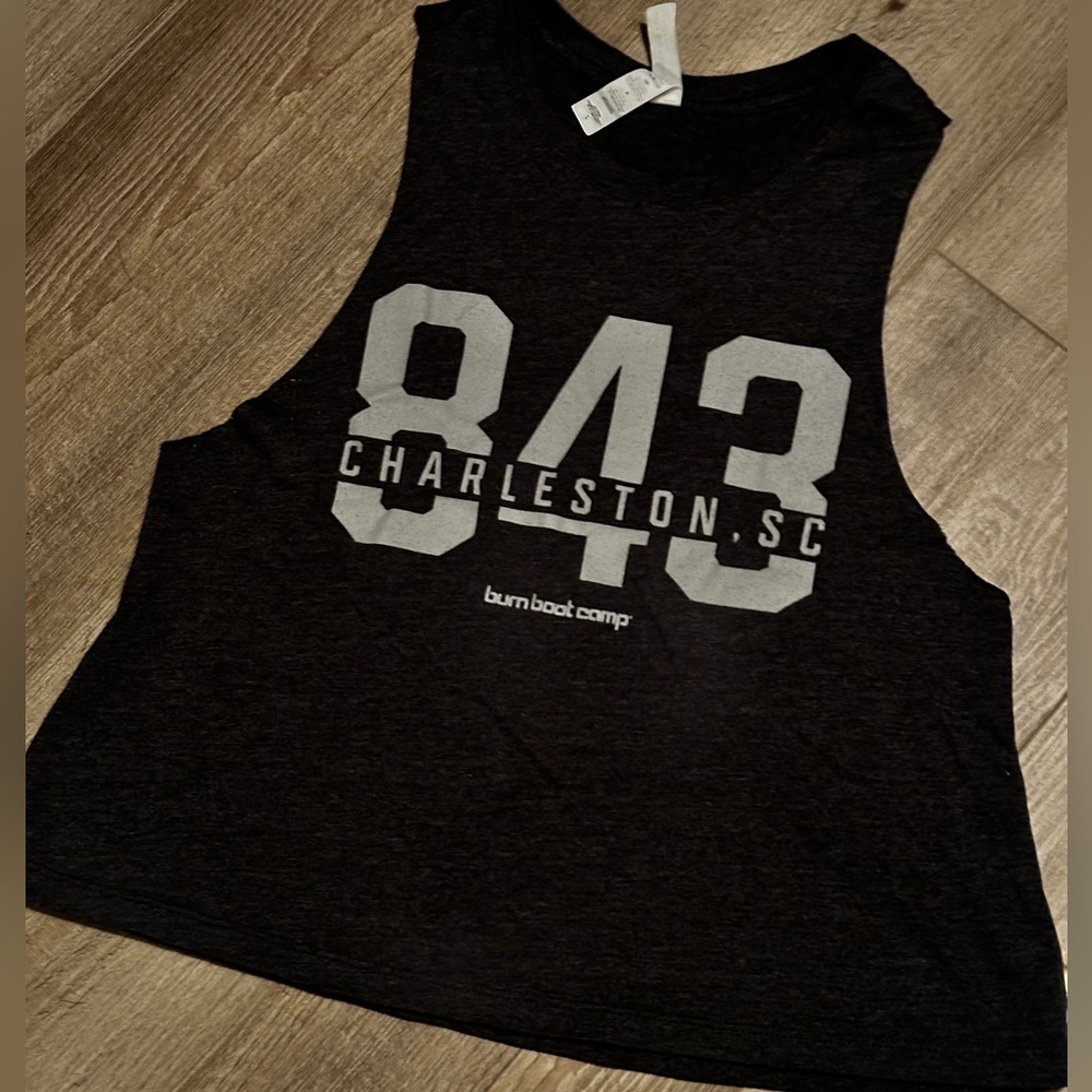 Burn Boot Camp Crop Racerback Tank Gently used, see images. SMALL BELLA & CANVA
